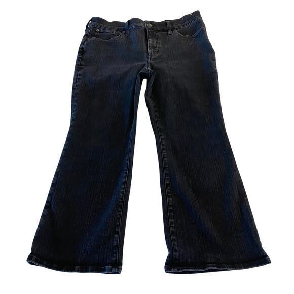 Madewell Petite Mid Rise Kick Out Crop Jeans Black Size 32P - Picture 3 of 13